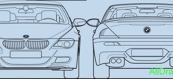BMW M6 E63 Cabriolet (БМВ М6 Е63 Кабриолет) - чертежи (рисунки) автомобиля